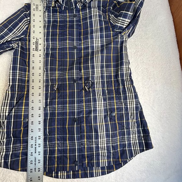 Brooks Brothers Womens Water Repellent Coat Plaid Hooded Jacket Size 4 Blue - Picture 10 of 10